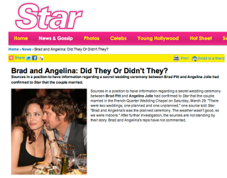 Illustration for article titled Brad & Angelina's Wedding: A Seven-Year History Of Rumormongering